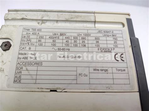ABB T5S 400 MCCB 400amp - ABB T5S 400 MCCB 400amp, MCCB Good Working ...