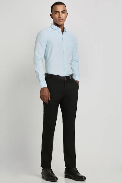 Buy Men Blue Slim Fit Full Sleeves Formal Shirt Online - 934082 | Peter ...