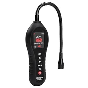 Halogen Gas Detector Refrigerant Leak Detector 0-1000ppm CFCs HCFC HFCS ...