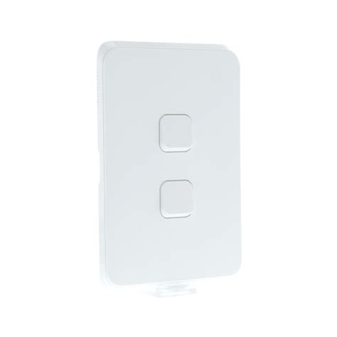 Flush Switch, Clipsal Iconic, 2 Gang, Vertical Mount, 1-Way/2-Way, 230 ...