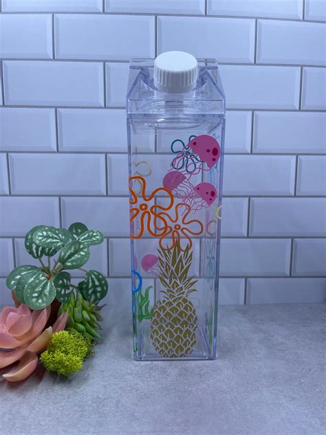 Spongebob Water Bottle Acrylic Milk Carton Bottle Acrylic - Etsy Canada ...