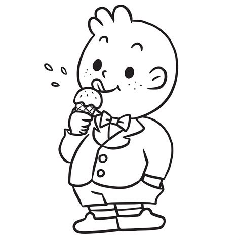 Boy Eating Ice Cream Cartoon