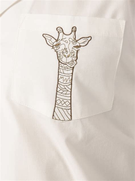 Buy White & Brown Embroidered Drop Shoulder Oversized Shirt - Comfort ...