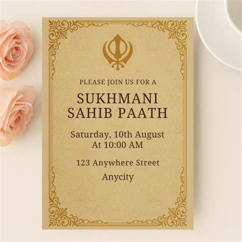Buy Editable Sukhmani Sahib Path Invite Template Canva Digital Download ...