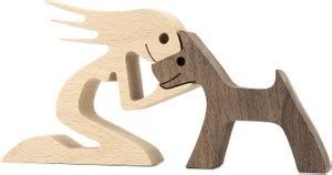 FORKTEL Family Statue, Handmade Wood Decoration Decorative Showpiece ...