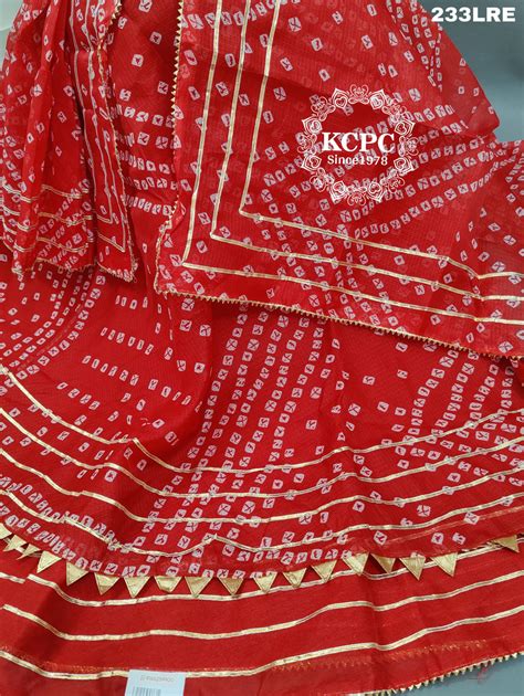 KcPc New Jaipuri Chunri Style Kota Doria Gota Patti Lehengas KML