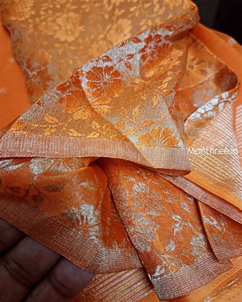 Trending celebrity orange designer saree – Manthree