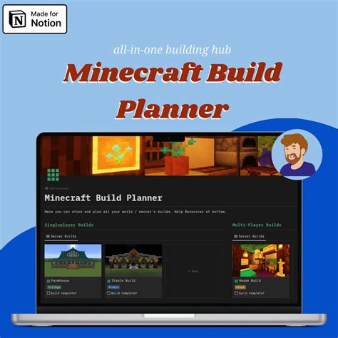Minecraft Build Planner Notion Template / Minecraft Notion / Minecraft ...