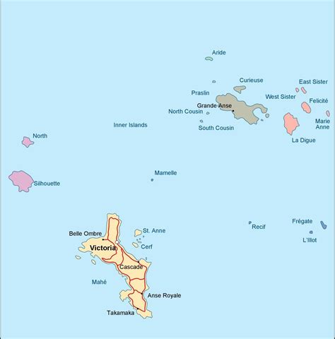 seychelles political map. Vector Eps maps. Eps Illustrator Map | Vector World Maps