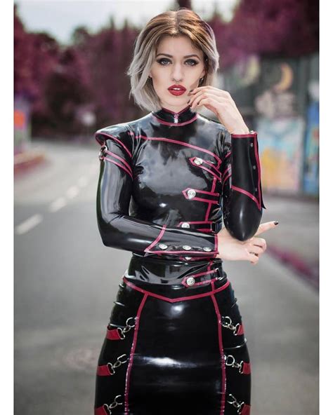 Image of: Black and red latex dress