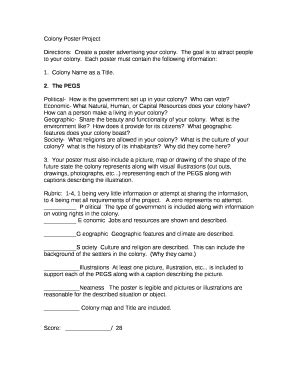 Colony Poster Project Doc Template | pdfFiller