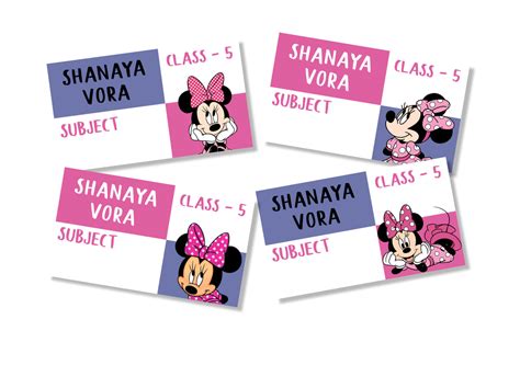 School Book Label Stickers - Minnie Mouse / Label Shabel – Labelshabel