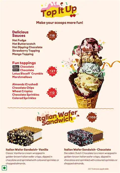 Menu at Baskin Robbins - Ice Cream Desserts, Gandhinagar