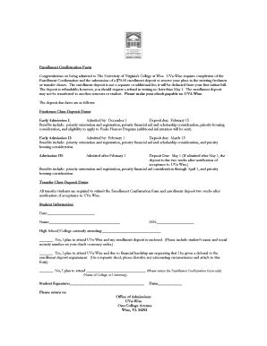 Fillable Online wise virginia Enrollment Confirmation Form - The ...