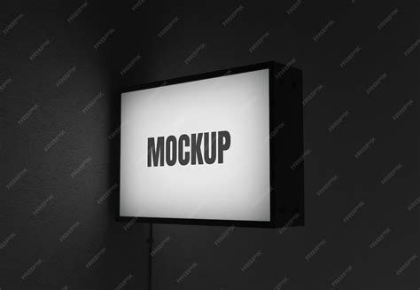 Neon box mockup | Premium PSD