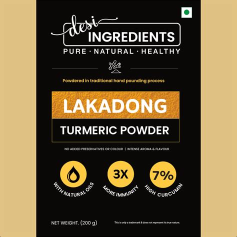 Cold Pressed (Pounded) Lakadong Turmeric Powder 200g | Desi Ingredients ...