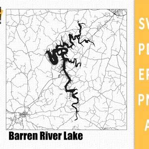 Layered Map of Barren River Lake, Kentucky With Roads, Map Vector File ...