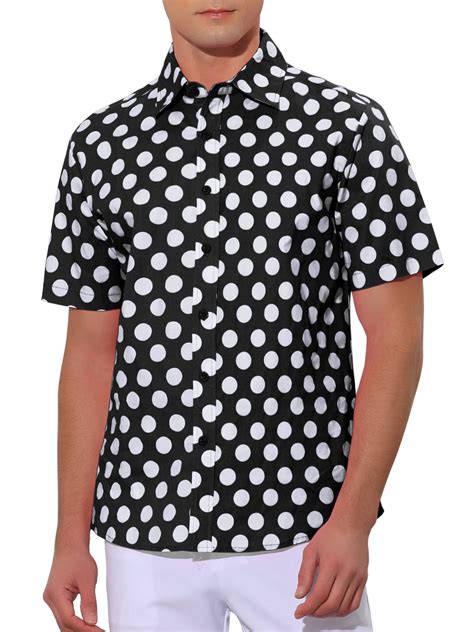 INSPIRE CHIC Polka Dots Pattern Shirt for Men's Point Collar Short ...