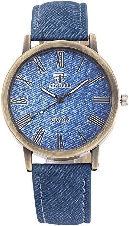 BIG Tree® Branded Denim Blue Leather Belt & Denim Dial Analogue Quartz ...