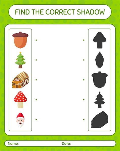 Find the correct shadows game with christmas icon. worksheet for ...