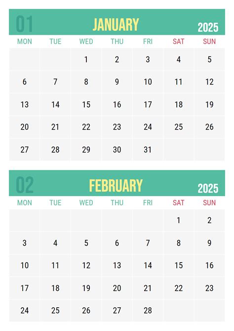 Printable Two Month Calendars | Editable & Printable Downloads