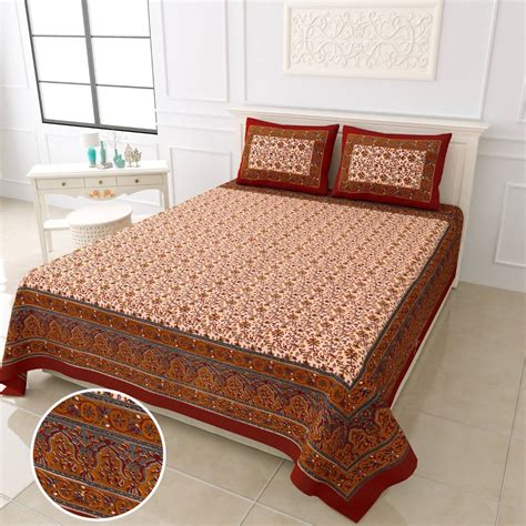 Beautiful Bagru Print Hand Block Bedsheets At Wholesale Price