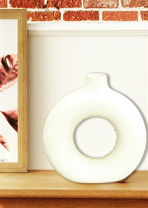 Get White Large Donut Vase at ₹ 2199 | LBB Shop