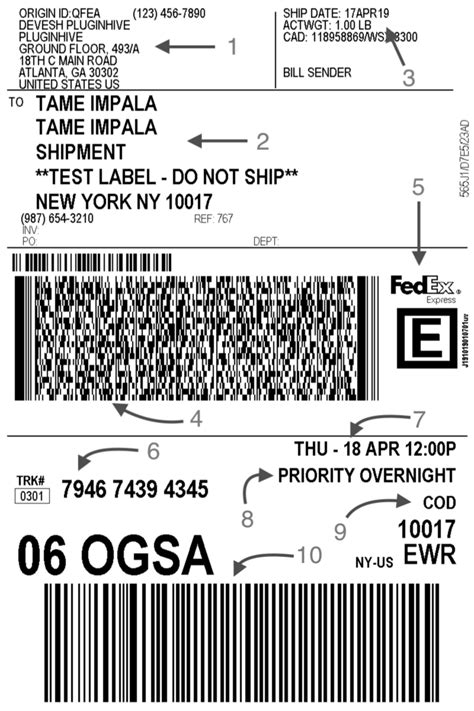 FedEx Label Create 的图像结果