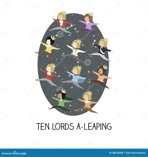 12 Day of Christmas - Ten Lords a Leaping Stock Illustration ...
