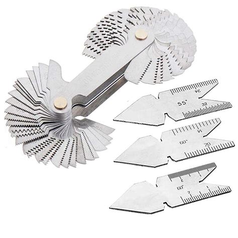Naisde Stainless Steel Screw Thread Pitch Cutting Gauge Tool Set ...