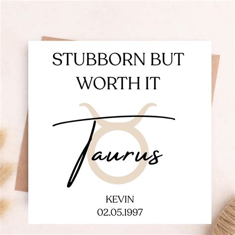 Taurus Zodiac Birthday Card, Personalized Taurus Gift, Astrology ...