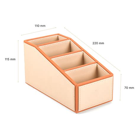Leatherette Desk/Remote Organiser | Beige | Ichkan – ICHKAN by Day To Day