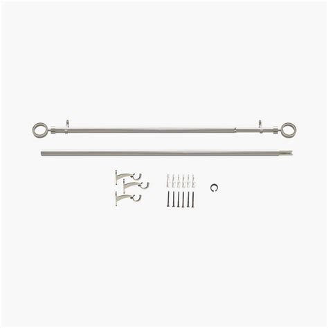 Buy DECO WINDOW Fashion Grey Metal Curtain Rod with Hooks - 163 cm x 19 ...