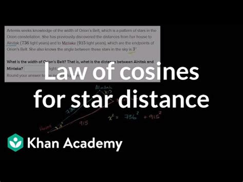 Law of cosines for star distance - Mathematics, Engineering Video ...