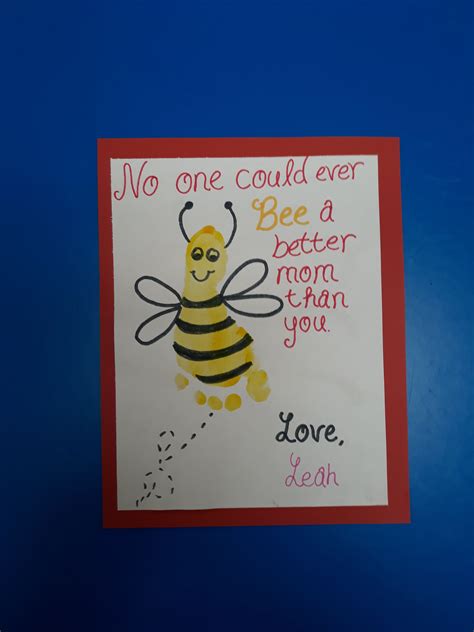 Bee footprint mother's day craft | Daycare crafts, Bug crafts ...