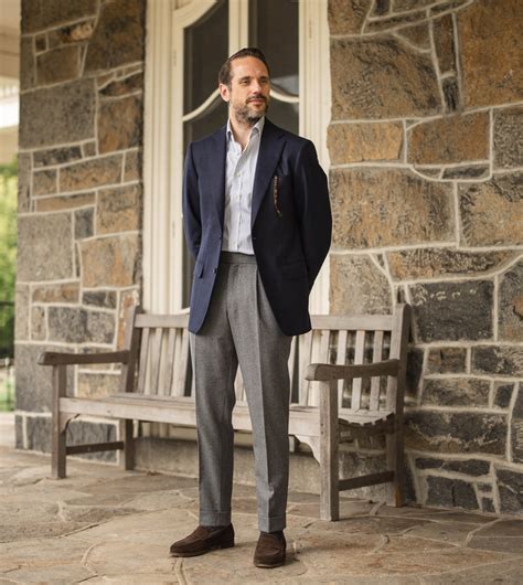 Navy Blue Flannel Sport Coat | Custom-Tailored Classic