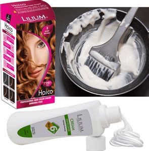 LILIUM Professional Dark Brown Hair Color, 50ml With Hydrogen Peroxide ...