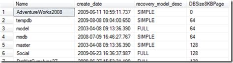 SQL Server List Databases 的图像结果