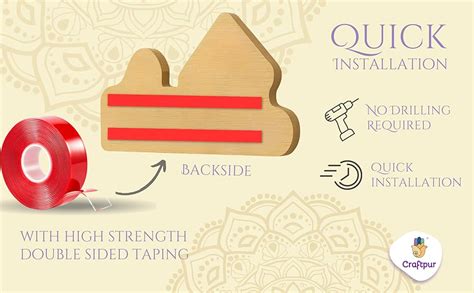 CRAFTPUR Wooden Key Holder | Stylish Wooden Key Hanger with Hooks ...