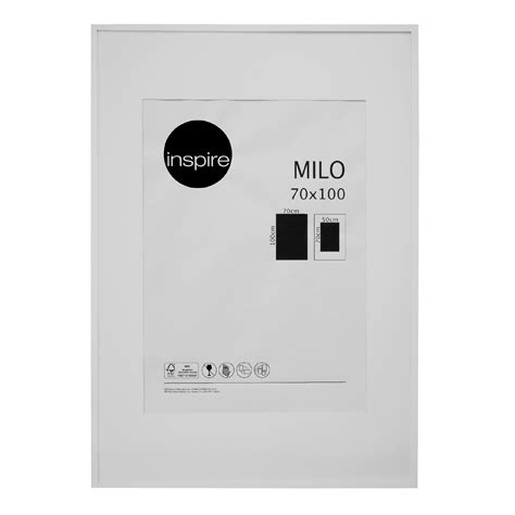 Ramka na zdjęcia Milo 70 x 100 cm biała MDF Inspire - Leroy Merlin