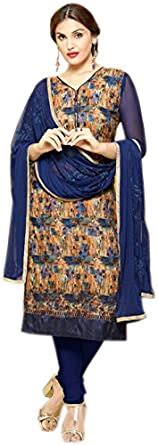 Buy Maverick Collection Women Blue Glaze Cotton Pakistani Style ...