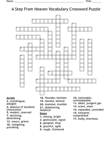 Crossword Puzzle Clues Heaven - Crossword Puzzles Printable