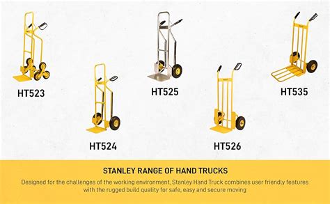 Stanley HT525 Aluminium Hand Truck with 200 kg Capacity, Heavy Duty ...