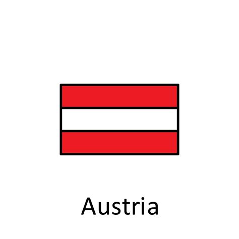 National flag of Austria in simple colors with name vector icon ...