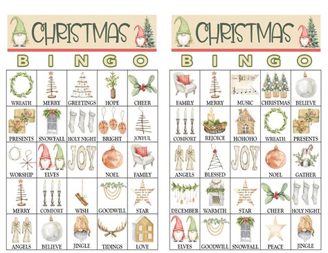 Christmas/holiday Bingo Cards: Printable Bingo Kids Game - Etsy
