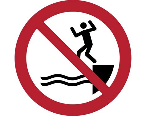 Safety sign No jumping into water | Ø 100 mm
