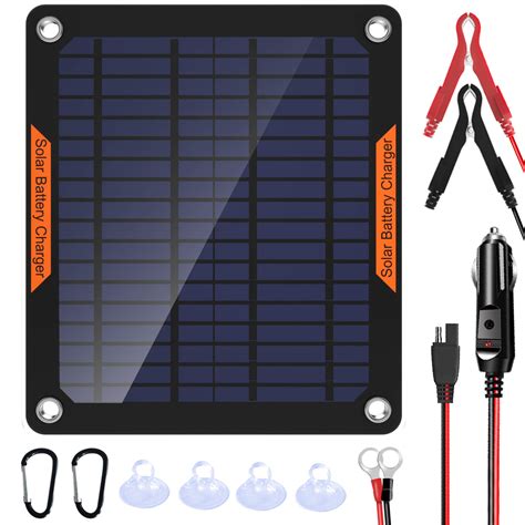 Snapklik.com : OYMSAE 5W 12V Solar Car Battery Charger Portable Waterproof Solar Power Battery ...
