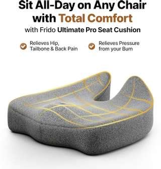 Frido Ultimate Pro Seat Cushion & Posture Corrector Backrest Combo Back ...
