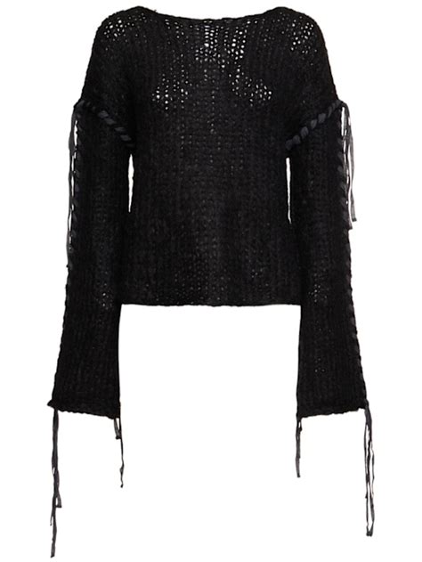 Wool blend lace-up sweater - Acne Studios - Women | Luisaviaroma