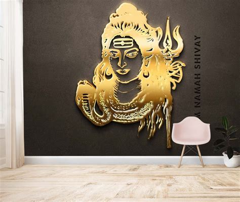 Golden Shiva Face Wallpaper – Myindianthings